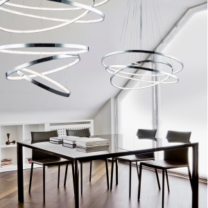 Lustra LED dimabila design modern Wheel 3 auriu 69955 universul-luminii.ro