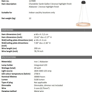 Lustra LED eleganta design LUX Sankt Gallen S 115925 universul-luminii.ro