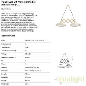 Lustra LED extensibila de exterior Industrial Style PLEC I 66215 47615 universul-luminii.ro