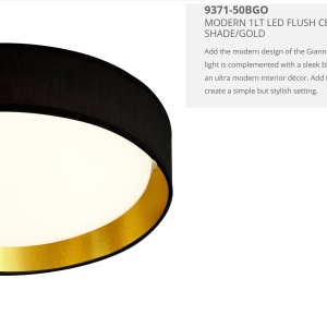 Lustra LED moderna 50cm Gianna negru/auriu 9371-50BGO SRT - Img 3