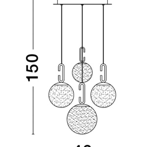 Lustra LED moderna cu 5 Pendule design elegant HOOK - Img 12