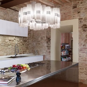 Lustra LED moderna design Art Deco realizata manual LA LOLLO L White 124915 universul-luminii.ro