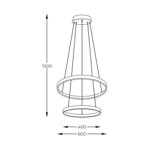 Lustra LED moderna design circular BRENO auriu 40/60cm - Img 3