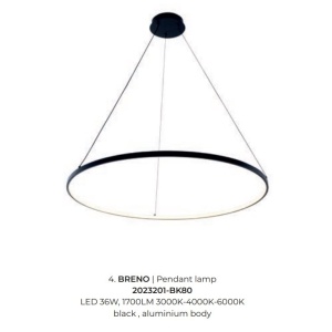 Lustra LED moderna design circular BRENO negru 80cm - Img 3