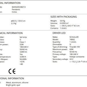 Lustra LED moderna design circular Ciclos aurie - Img 7