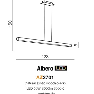 Lustra LED moderna design lemn natural Albero 45905 universul-luminii.ro