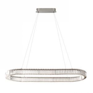 Lustra LED ovala cu telecomanda SPARK crom 120 CCT DIMM