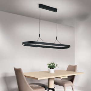 Lustra LED ovala iluminat sus si jos CARRARA negru