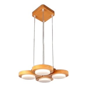 Lustra LED rustica fabricata manual din lemn LENS 231715 universul-luminii.ro
