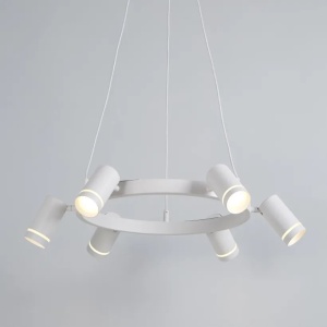 Lustra LED suspendata cu 6 spoturi directionabile, Laser alb