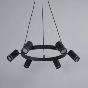 Lustra LED suspendata cu 6 spoturi directionabile, Laser negru - Img 3
