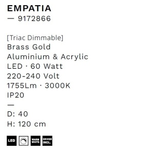 Lustra LED suspendata design circular EMPATIA D-60/40cm aurie - Img 4