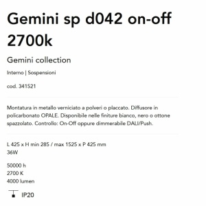 Lustra LED suspendata design circular Gemini sp d042 on-off 2700k alba - Img 4