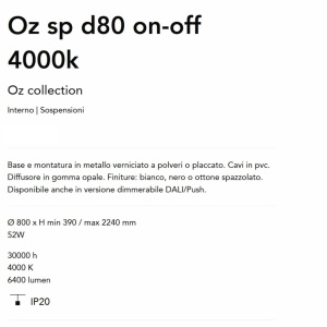 Lustra LED suspendata design circular Oz sp d80 on-off 4000k alba 162865 universul-luminii.ro