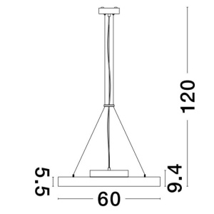 Lustra LED suspendata design circular PERFECT 60cm negru CCT Dimmable - Img 5