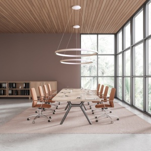 Lustra LED suspendata design circular XL RIUMAR negru - Img 2