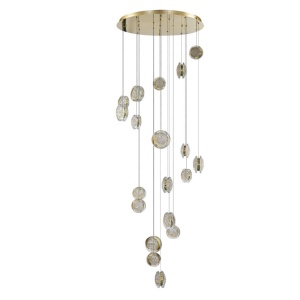 Lustra LED suspendata design decorativ EUFORIA 19 aurie 3-STEP DIMM