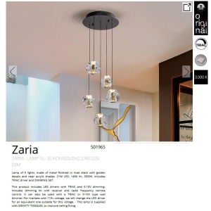 Lustra LED suspendata design decorativ modern Zaria 5L 191845 universul-luminii.ro