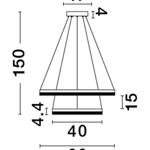 Lustra LED suspendata design elegant ADRIA D-60cm - Img 4
