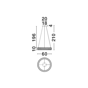 Lustra LED suspendata design elegant ARIETTA D-60cm - Img 6