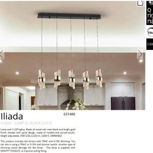 Lustra LED suspendata design elegant Iliada 5L - Img 5