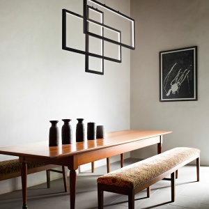 Lustra LED suspendata design geometric circular FRAME PL alba - Img 2