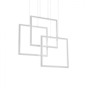 Lustra LED suspendata design geometric FRAME SP QUADRATO alba - Img 1