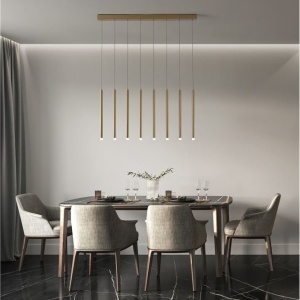 Lustra LED suspendata design minimalist TRIMLE aurie - Img 2