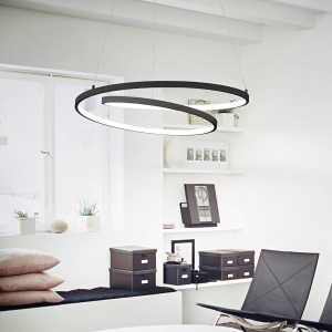 Lustra LED suspendata design modern circular OZ SP D80 ON-OFF OTTONE - Img 2