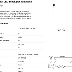 Lustra LED suspendata design modern LE VITA LED Black 29696 81875 universul-luminii.ro