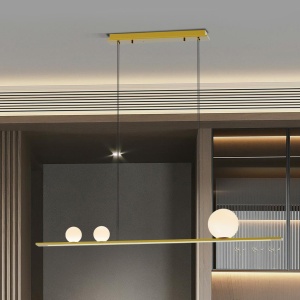 Lustra LED suspendata design modern Mila auriu - Img 1