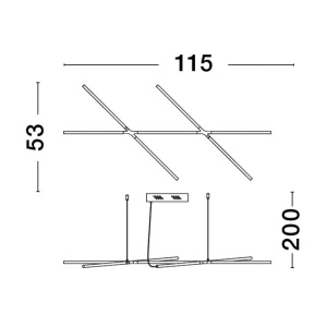 Lustra LED suspendata design modern RACCIO negru 203905 universul-luminii.ro