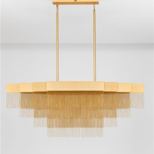 Lustra LED suspendata design modern REVIA aurie - Img 3