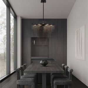 Lustra LED suspendata design modern REVIA negru - Img 2