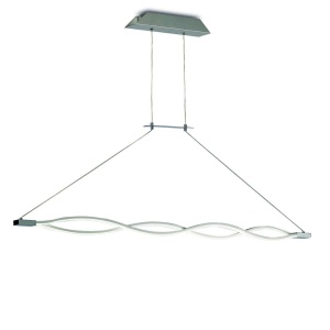 Lustra LED suspendata design modern Sahara argintie crom - Img 1