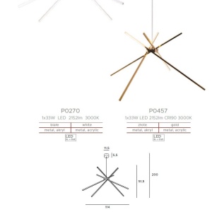 Lustra LED suspendata design modern SPIDER aurie 108585 universul-luminii.ro