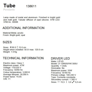Lustra LED suspendata design modern Tube SV-138611 62345 universul-luminii.ro