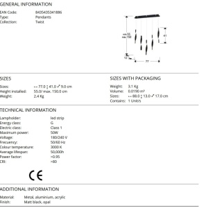 Lustra LED suspendata design modern Twist - Img 5