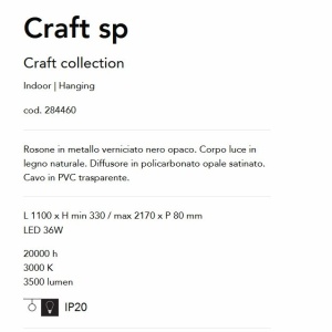 Lustra LED suspendata design natural lemn Craft sp 119765 universul-luminii.ro