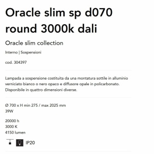 Lustra LED suspendata design slim Oracle d070 round 3000k dali alba - Img 3