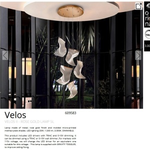 Lustra LED suspendata design ultra-modern Velos II auriu - Img 6