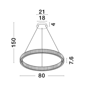 Lustra LED suspendata , dimabila, cristal design elegant AURELIA crom 80cm - Img 3