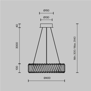 Lustra LED suspendata din otel si sticla Cilia 20W 3000K - Img 6