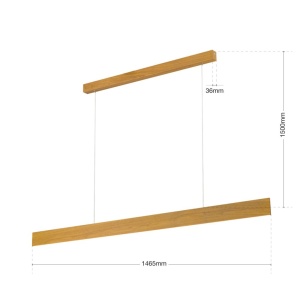 Lustra LED suspendata iluminat ambiental up/down GIDEON lemn - Img 9
