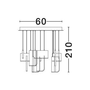 Lustra LED suspendata liniara design decorativ 3000K TOTEM 56W - Img 8