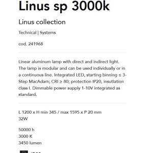 Lustra LED suspendata liniara modulara LINUS SP 3000K WH - Img 4