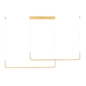 Lustra LED suspendata liniara Strita auriu - Img 1
