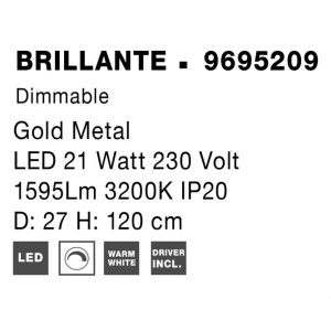 Lustra LED suspendata moderna design elegant BRILLANTE 5L 203725 universul-luminii.ro