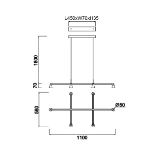 Lustra LED suspendata stil minimalist AFRICA 6L - Img 3