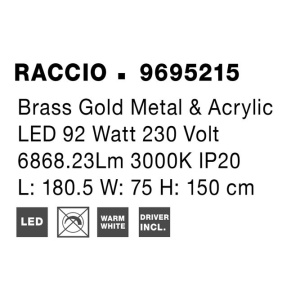 Lustra LED XL suspendata design modern RACCIO aurie - Img 9